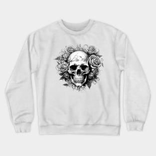 Abstract Skull Rose Drawing Crewneck Sweatshirt